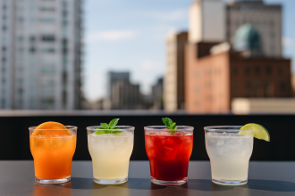 Small Tulip Tumblers with a Variety of Cocktails