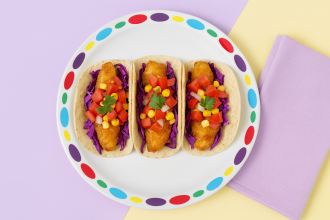 Pebbles Dinner Plate with Fish Tacos