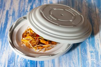 Medium Isothermal Base and Cover in use with Dinner Plate