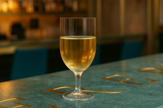 300ml Wine Glass on Bar Counter