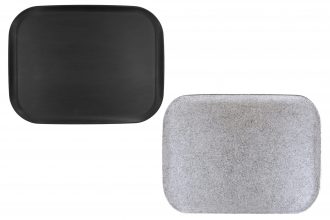 Rocca Grain Polyester Trays in Black and Stone Colour