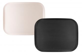 Rocca Grain Polyester Trays - Black and White
