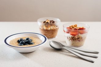 Porridge Served in Duo Bowl