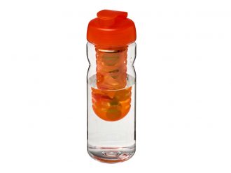 Water Bottle with Infuser & Flip Lid - Orange