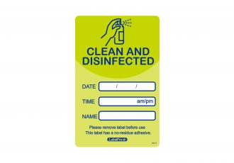 Clean & Disinfected Green Labels