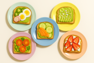 Pastel Plastic Plates with Sandwiches