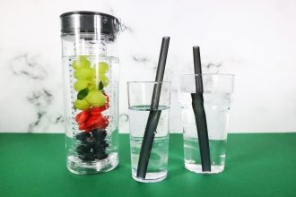 Water Jug with Fruit Infuser and Glasses