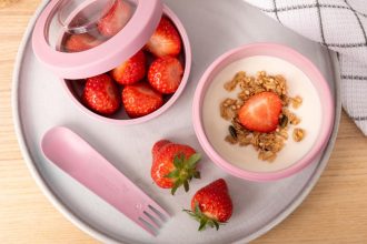 Pink Spork with Breakfast Granola