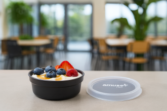 250ml Amuse Pro Container with Lid Serving Yogurt with Fresh Fruit