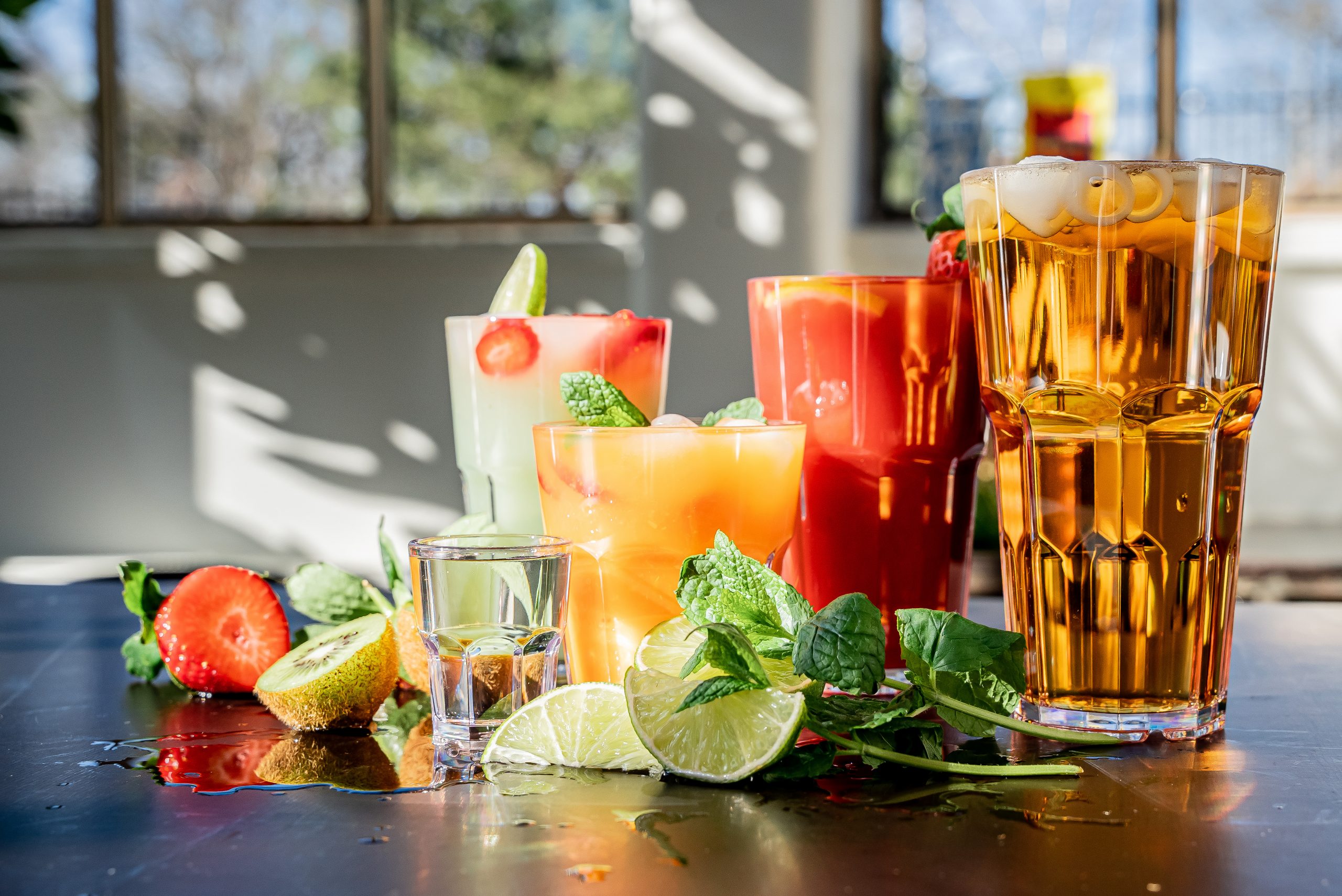 Apple Green Serving Platter with Panini and Salad in Canteen Setting