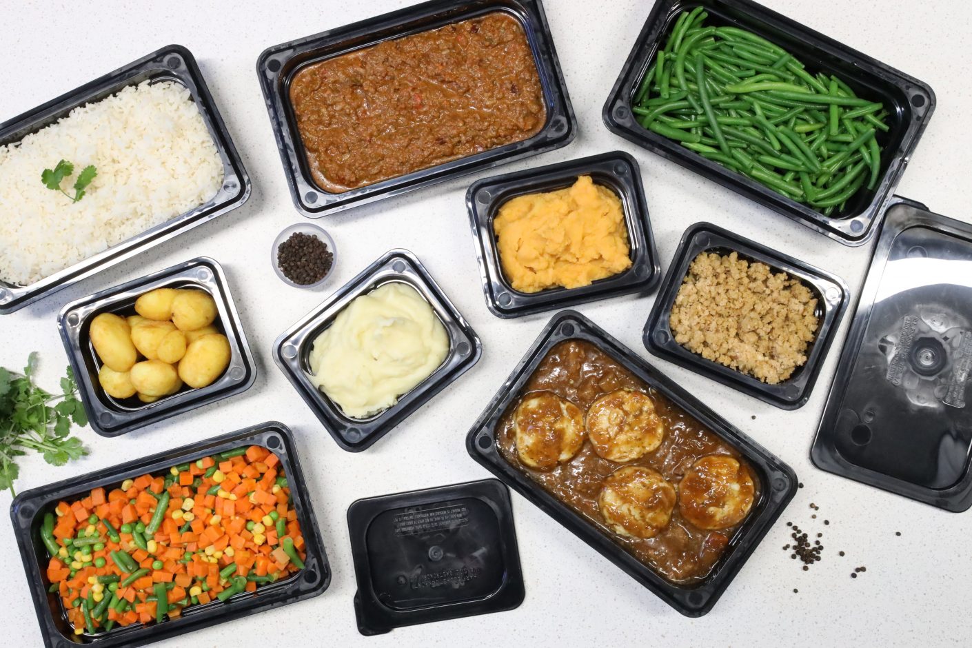 Full 180C Gastronorm Range with Lids in use