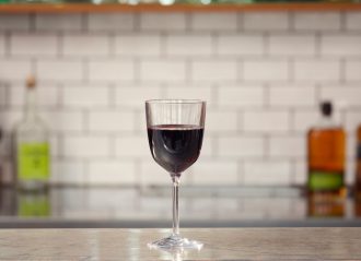 Aura Wine Glass with Red Wine